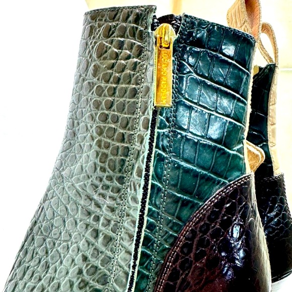 Luciano Padovan Italian Stylish Authentic Crocodile Skin Heeled Boots Size 36 - Picture 16 of 16
